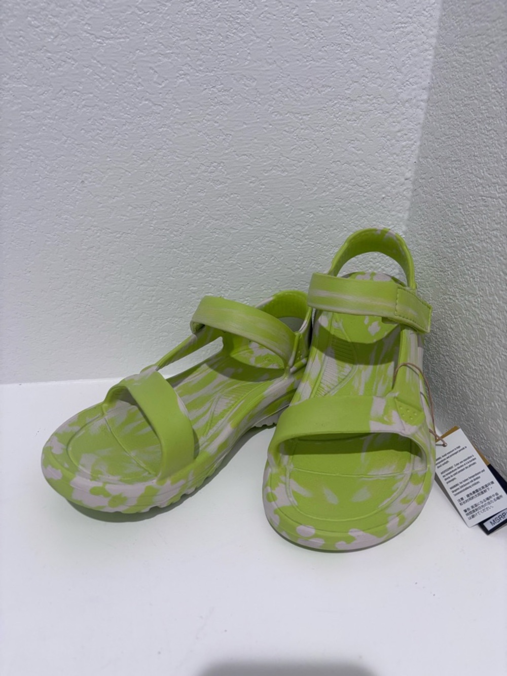 Teva Lime Green Floral Sport Sandals with Adjustable Straps